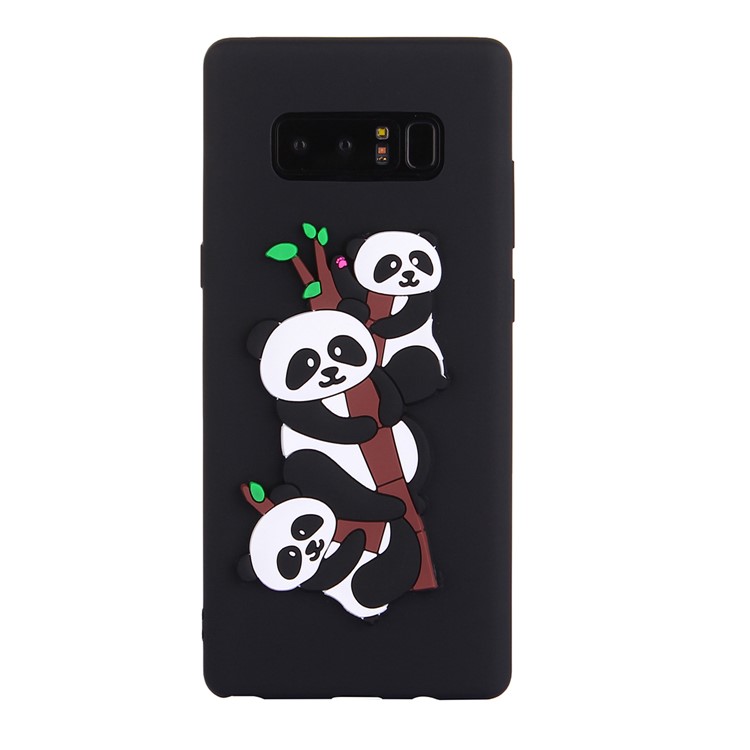 3D Panda Pattern Soft TPU Phone Case for Samsung Galaxy Note 8 SM-N950 - Black-2