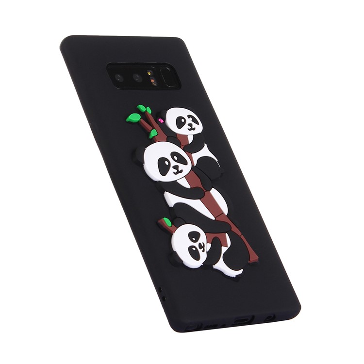 3D Panda Pattern Soft TPU Phone Case for Samsung Galaxy Note 8 SM-N950 - Black-3
