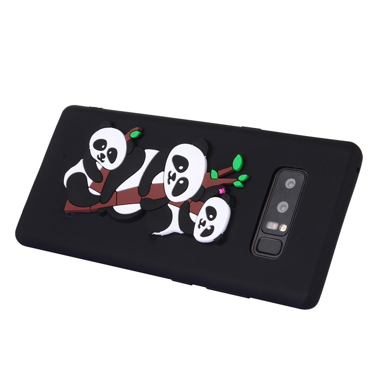 3D Panda Pattern Soft TPU Phone Case for Samsung Galaxy Note 8 SM-N950 - Black-4