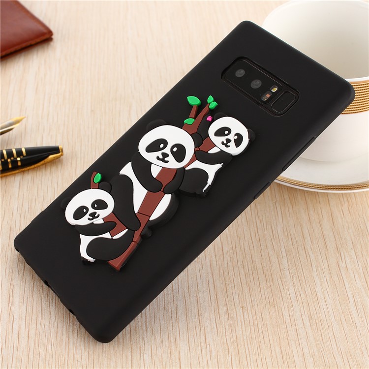 3D Panda Pattern Soft TPU Phone Case for Samsung Galaxy Note 8 SM-N950 - Black-5