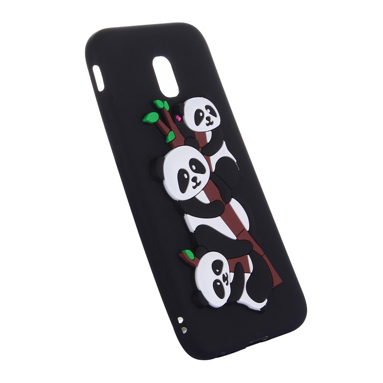3D Panda Pattern Soft TPU Phone Casing for Samsung Galaxy J3 Pro (2017) / J3 (2017) EU Version - Black-3