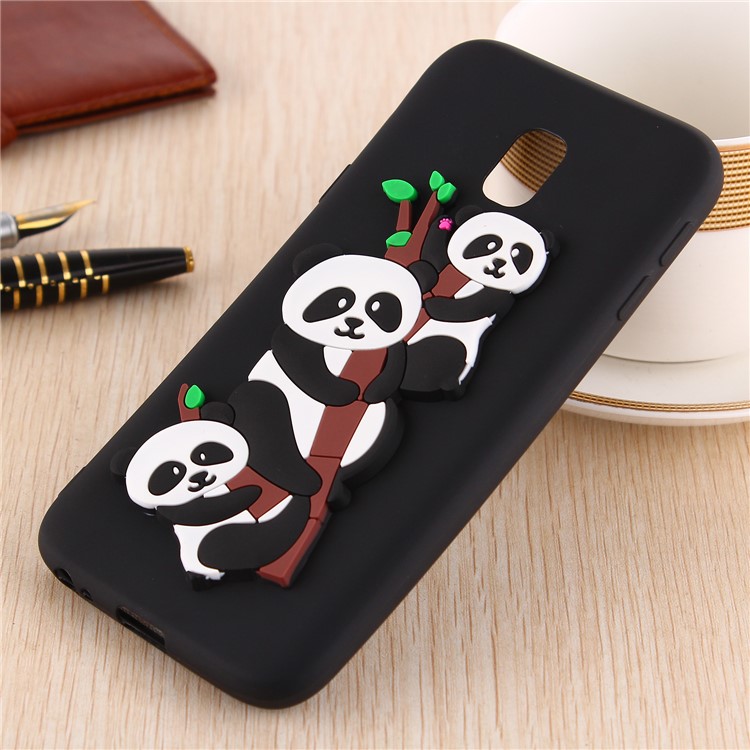 3D Panda Pattern Soft TPU Phone Casing for Samsung Galaxy J3 Pro (2017) / J3 (2017) EU Version - Black-5
