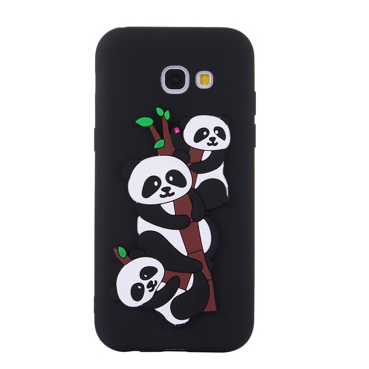 Cute 3D Pandas and Bamboo TPU Gel Cover for Samsung Galaxy A5 (2017) SM-A520 - Black-4