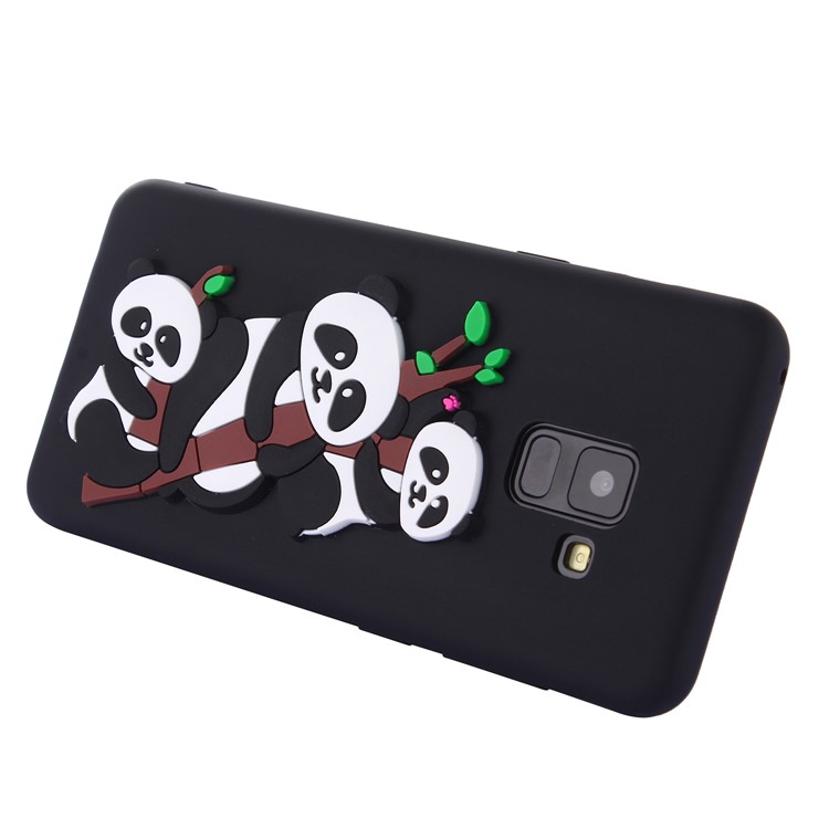 3D Panda Pattern Soft TPU Phone Casing for Samsung Galaxy A8 (2018) - Black-2