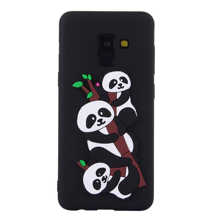 3D Panda Pattern Soft TPU Phone Casing for Samsung Galaxy A8 (2018) - Black-7