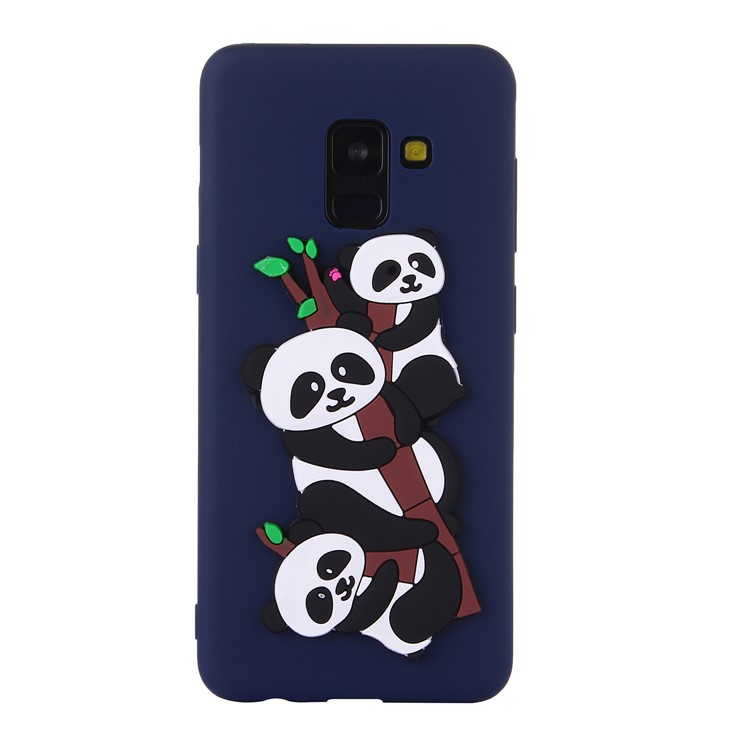 3D Panda Pattern Soft TPU Phone Accessory Casing for Samsung Galaxy A8 (2018) - Blue-2
