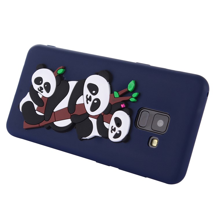 3D Panda Pattern Soft TPU Phone Accessory Casing for Samsung Galaxy A8 (2018) - Blue-3