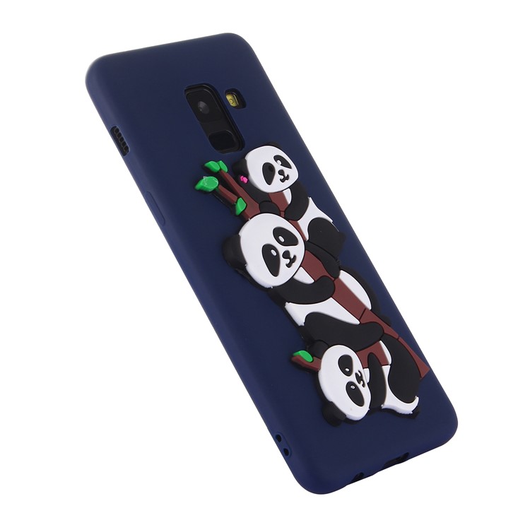 3D Panda Pattern Soft TPU Phone Accessory Casing for Samsung Galaxy A8 (2018) - Blue-4