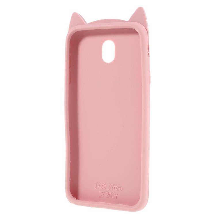 3D Bearded Cat Silicone Shell for Samsung Galaxy J5 (2017) EU Version / J5 Pro (2017) - Pink-3