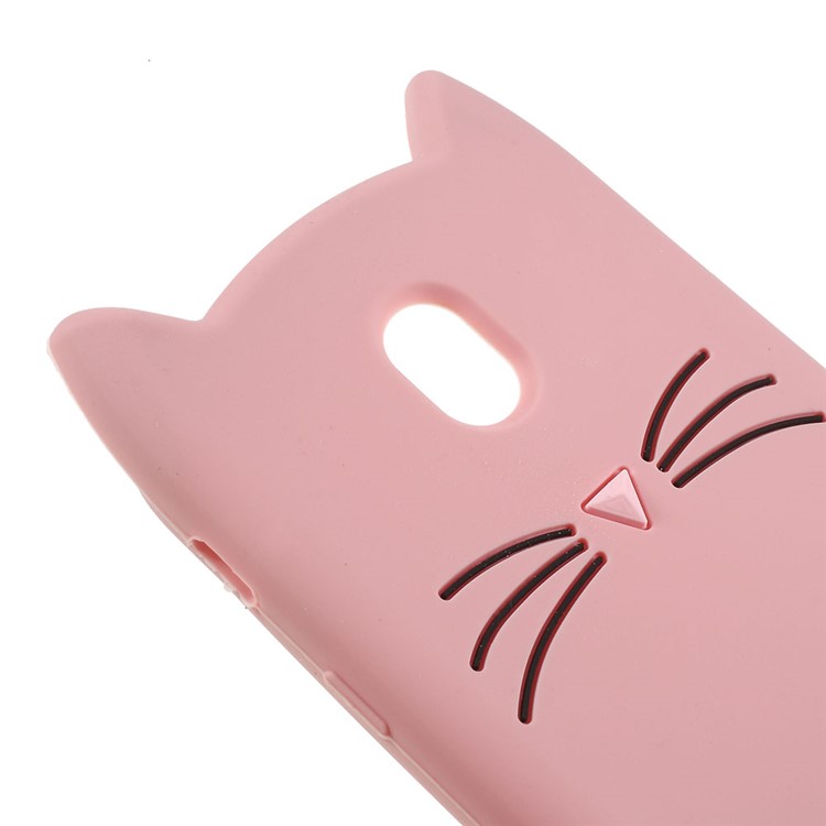 3D Bearded Cat Silicone Shell for Samsung Galaxy J5 (2017) EU Version / J5 Pro (2017) - Pink-4