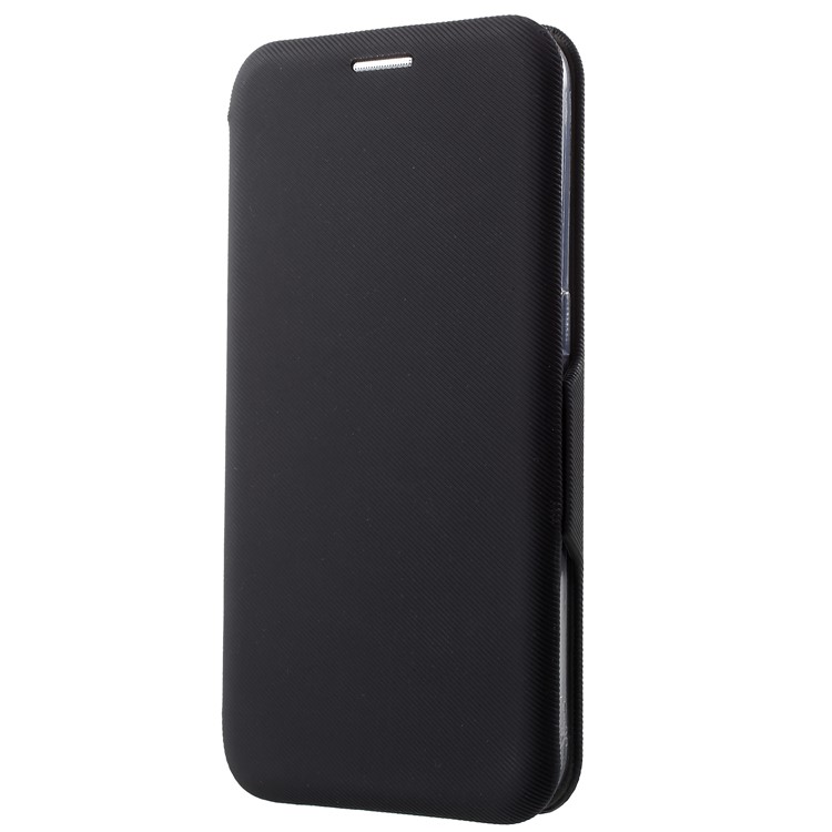 Twill Grain Leather Card Holder Stand Case for Samsung Galaxy S6 G920 - Black-3