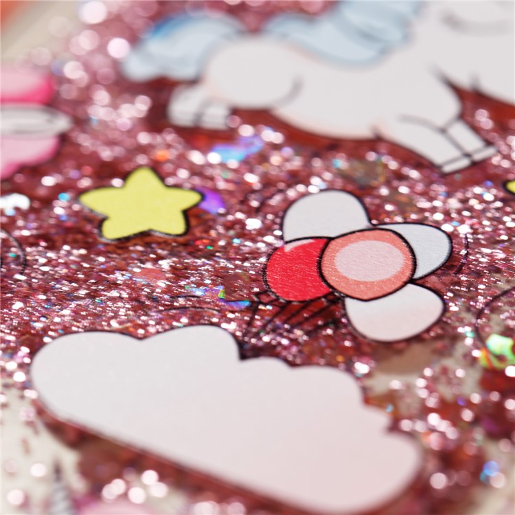 Liquid Glitter Powder Quicksand Drop-proof TPU Mobile Case for Samsung Galaxy J7 (2016) SM-J710 - Cute Unicorns-6