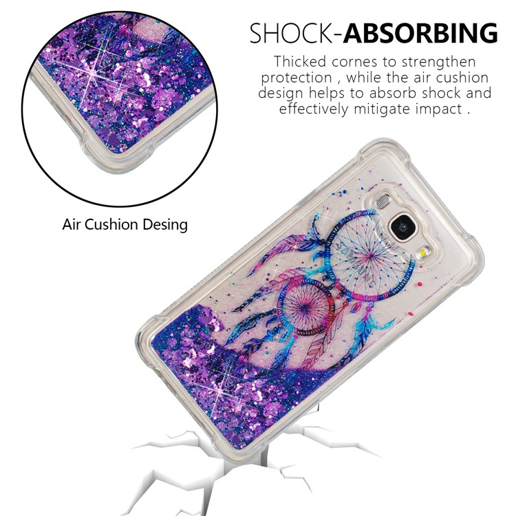Floating Glitter Powder Quicksand Drop-proof TPU Phone Case for Samsung Galaxy J7 (2016) SM-J710 - Dream Catcher-8