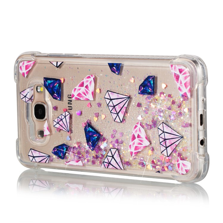 Dynamic Glitter Powder Quicksand Shockproof TPU Mobile Casing for Samsung Galaxy J7 (2016) SM-J710 - Diamonds-1