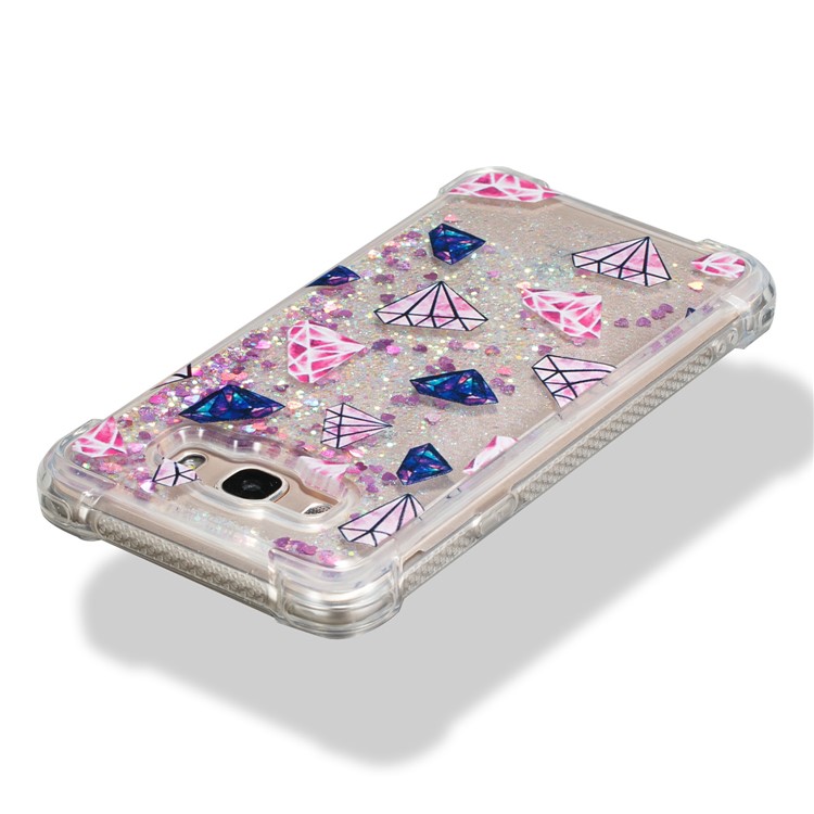 Dynamic Glitter Powder Quicksand Shockproof TPU Mobile Casing for Samsung Galaxy J7 (2016) SM-J710 - Diamonds-3