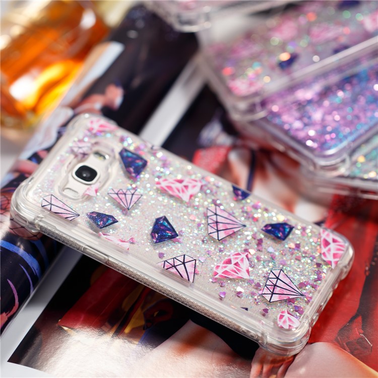 Dynamic Glitter Powder Quicksand Shockproof TPU Mobile Casing for Samsung Galaxy J7 (2016) SM-J710 - Diamonds-5