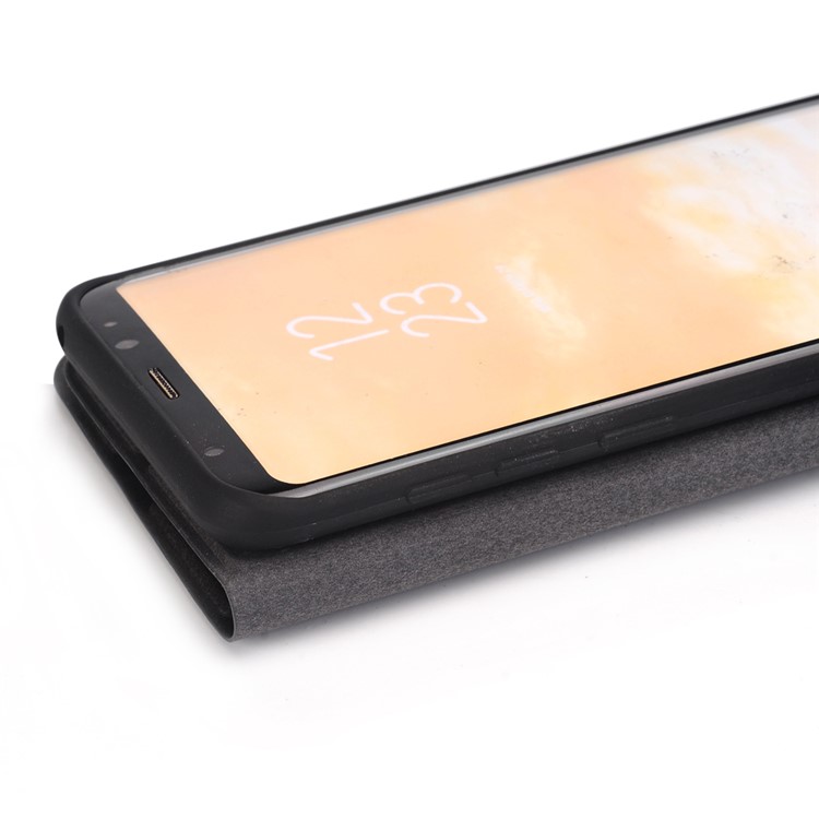 Retro Style Leather Magnetic Stand Phone Case for Samsung Galaxy S8+ SM-G955 - Black-4