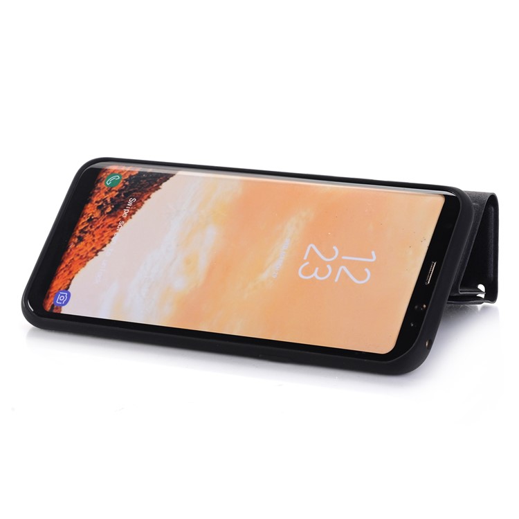 Retro Style Leather Magnetic Stand Phone Case for Samsung Galaxy S8+ SM-G955 - Black-8