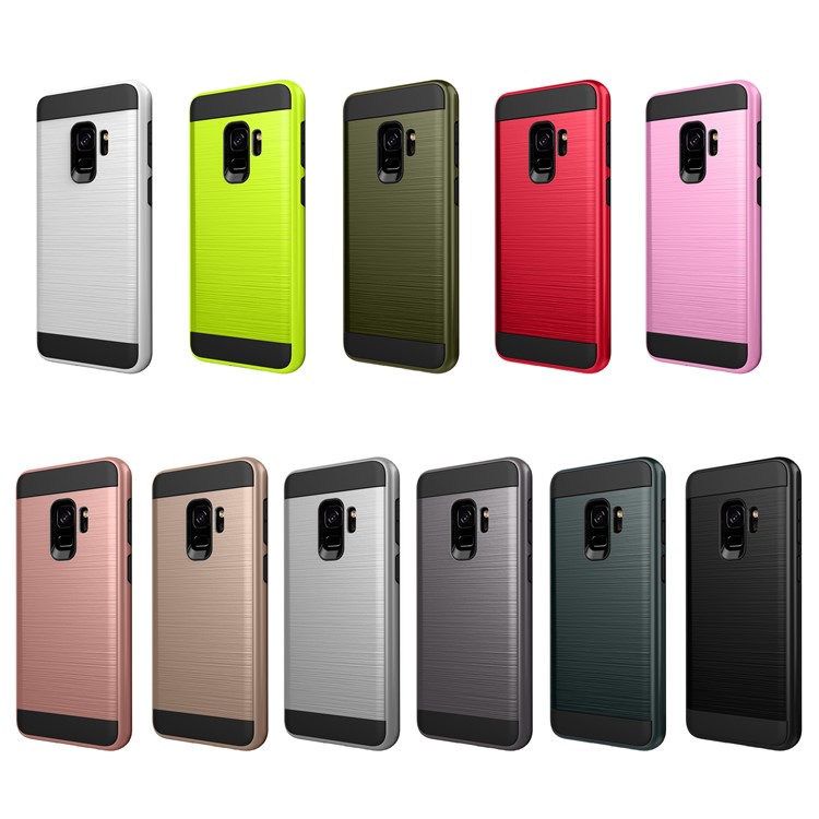 For Samsung Galaxy S9 Brushed TPU+PC Hybrid Phone Case - Rose Gold-4