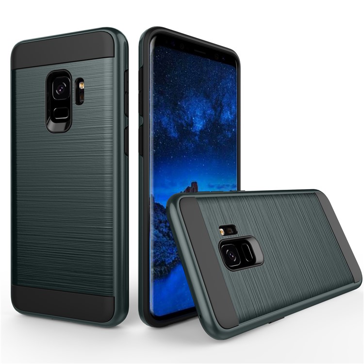 Brushed TPU+PC Hybrid Protection Case for Samsung Galaxy S9 - Blue-1