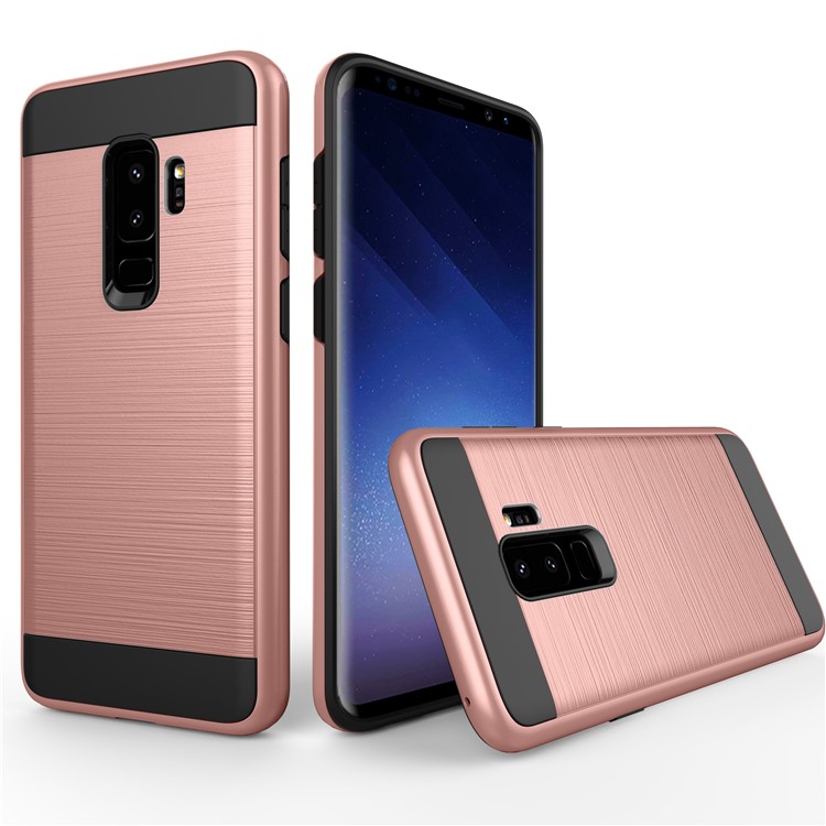 Brushed TPU + PC Hybrid Phone Case for Samsung Galaxy S9+ G965 - Rose Gold-1