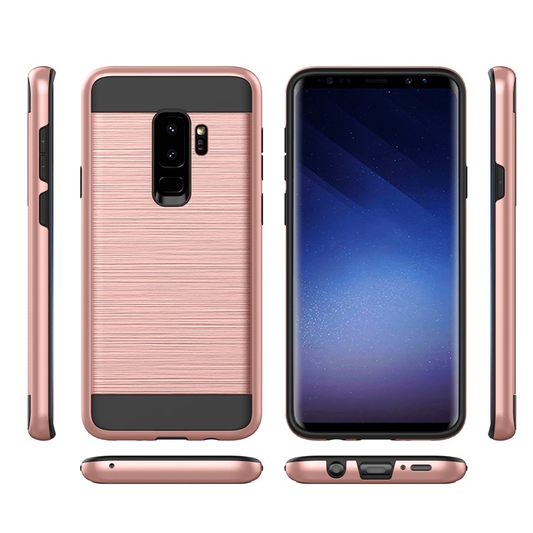 Brushed TPU + PC Hybrid Phone Case for Samsung Galaxy S9+ G965 - Rose Gold-2