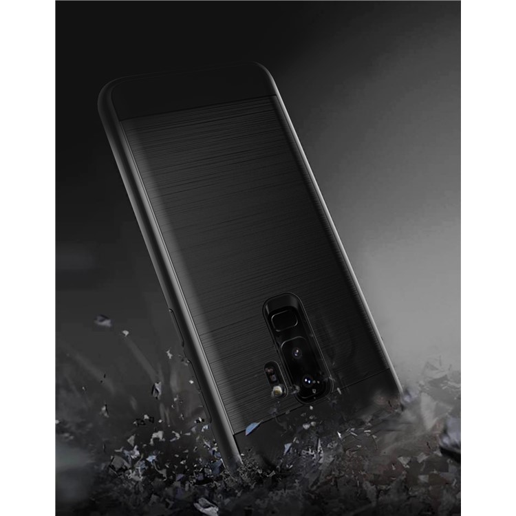 Brushed TPU + PC Hybrid Case for Samsung Galaxy S9+ G965 - Black-2