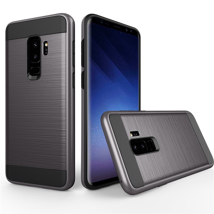 Brushed TPU + PC Hybrid Protective Case for Samsung Galaxy S9+ G965 - Grey-1