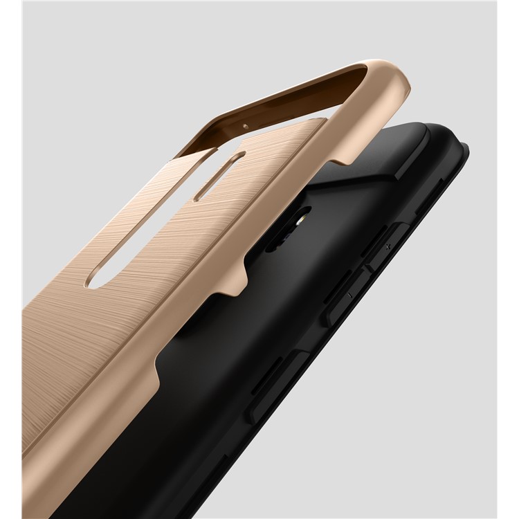 Brushed TPU + PC Hybrid Shell Cover for Samsung Galaxy S9+ G965 - Gold-2