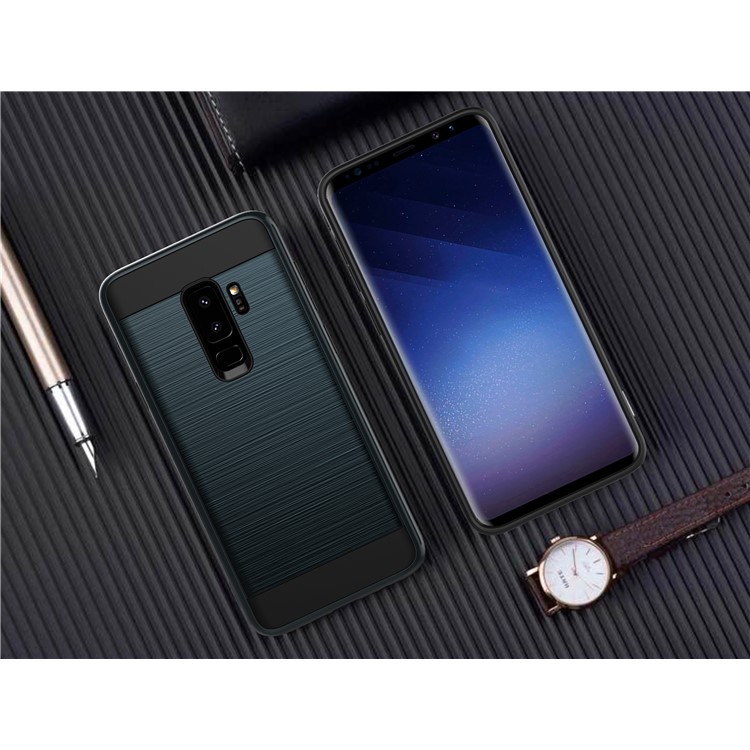 Brushed TPU + PC Hybrid Shell Cover Phone Case for Samsung Galaxy S9+ G965 - Blue-2
