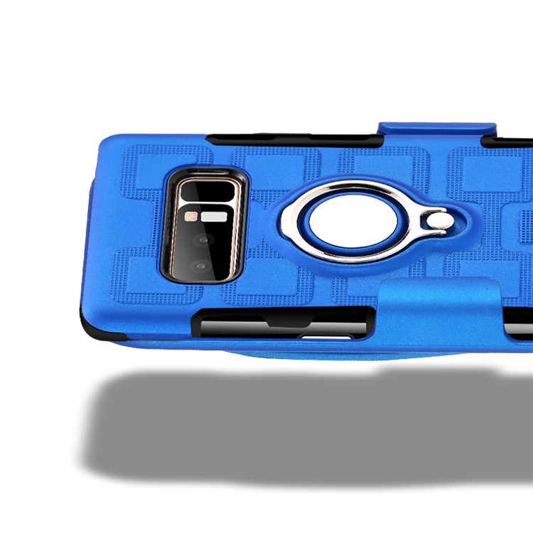 Magnetic Finger Ring Kickstand TPU PC Hybrid Cover for Samsung Galaxy Note 8 N950 - Baby Blue-4