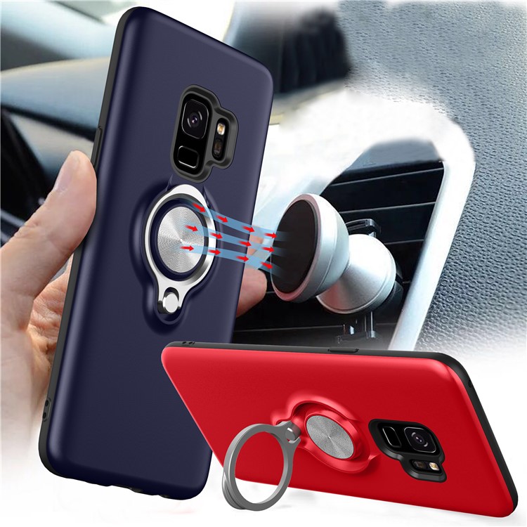 Detachable PC + TPU Hybrid Case with Kickstand for Samsung Galaxy S9 - Red-2