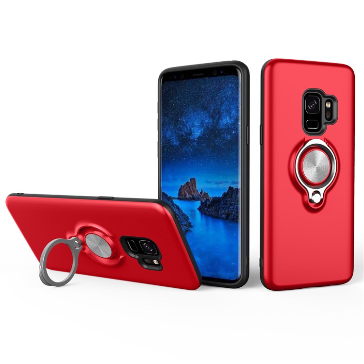 Detachable PC + TPU Hybrid Case with Kickstand for Samsung Galaxy S9 - Red-3