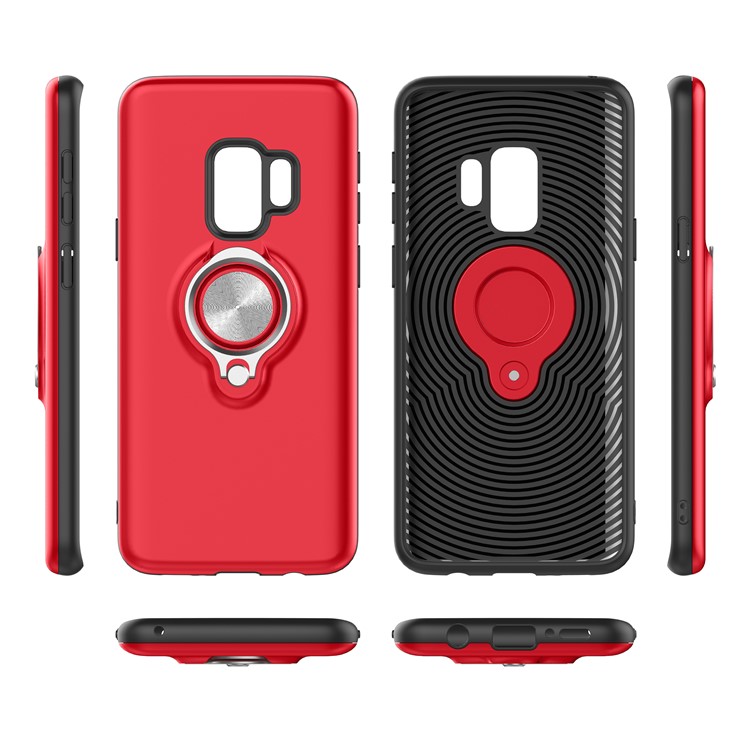 Detachable PC + TPU Hybrid Case with Kickstand for Samsung Galaxy S9 - Red-4