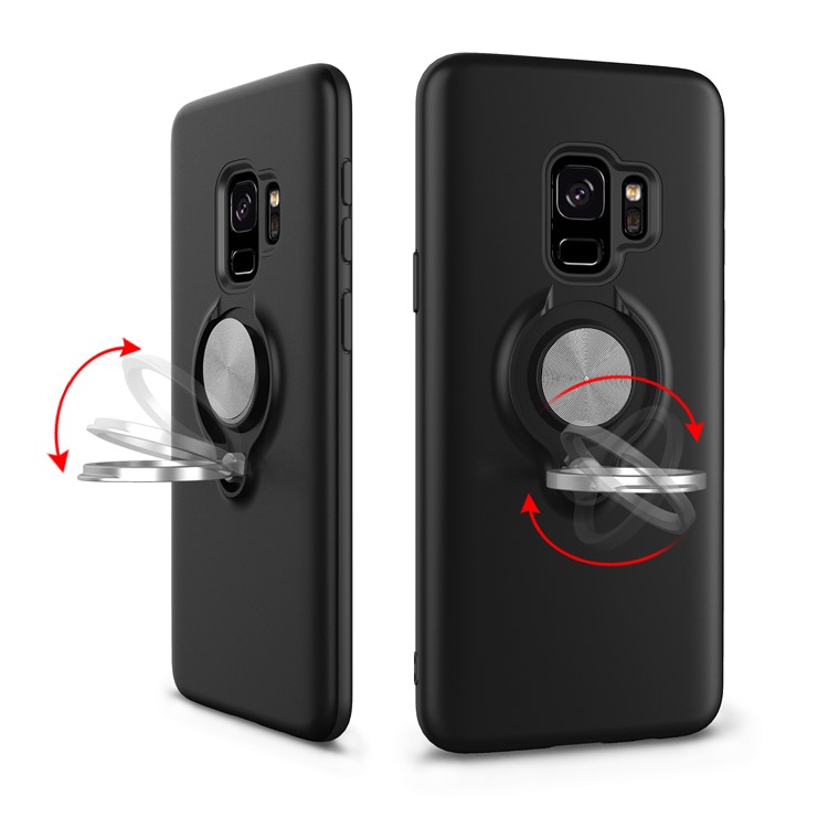 Detachable PC + TPU Hybrid Shell Case with Kickstand for Samsung Galaxy S9 - Black-2