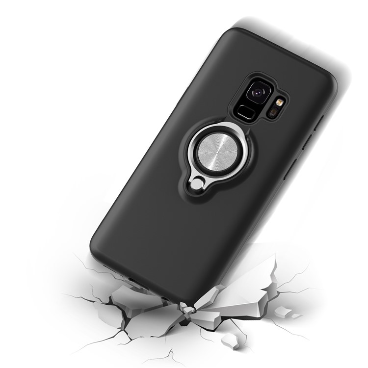Detachable PC + TPU Hybrid Shell Case with Kickstand for Samsung Galaxy S9 - Black-3