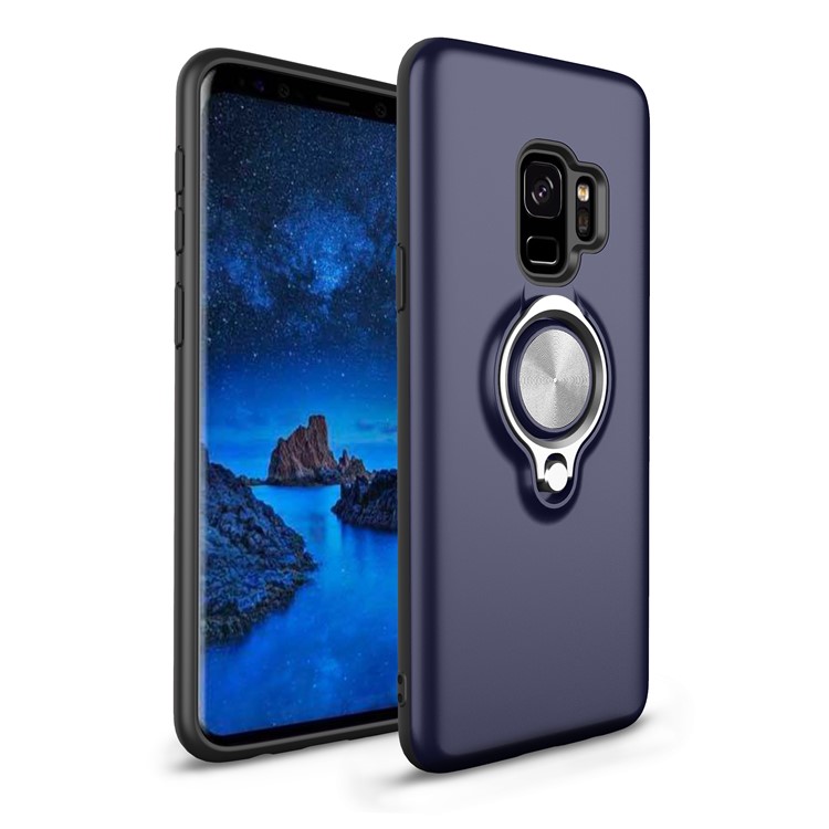Detachable PC + TPU Hybrid Cover Shell with Kickstand for Samsung Galaxy S9 - Blue-1