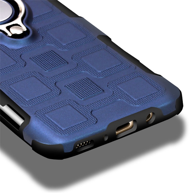 Geometric Pattern Magnetic Car Mount Ring Holder TPU PC Hybrid Case for Samsung Galaxy S8 SM-G950 - Dark Blue-8