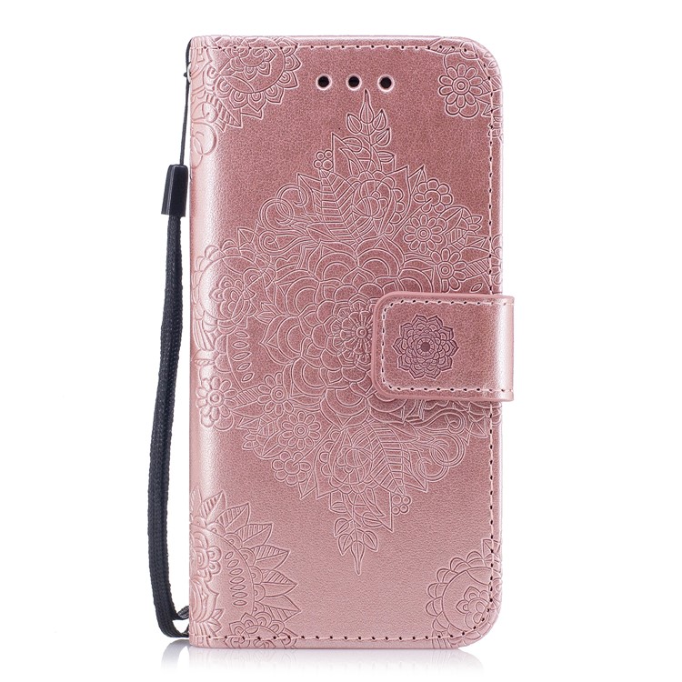 

Imprint Flower Pattern PU Leather Wallet Case for Samsung Galaxy A3 (2017) - Rose Gold