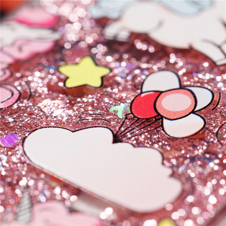 Liquid Glitter Powder Quicksand Shockproof TPU Case for Samsung Galaxy J7 (2017) EU Version / J7 Pro (2017) - Cute Unicorns-2