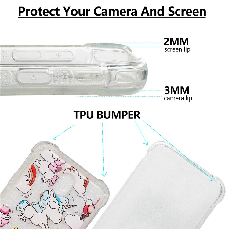 Liquid Glitter Powder Quicksand Shockproof TPU Case for Samsung Galaxy J7 (2017) EU Version / J7 Pro (2017) - Cute Unicorns-4