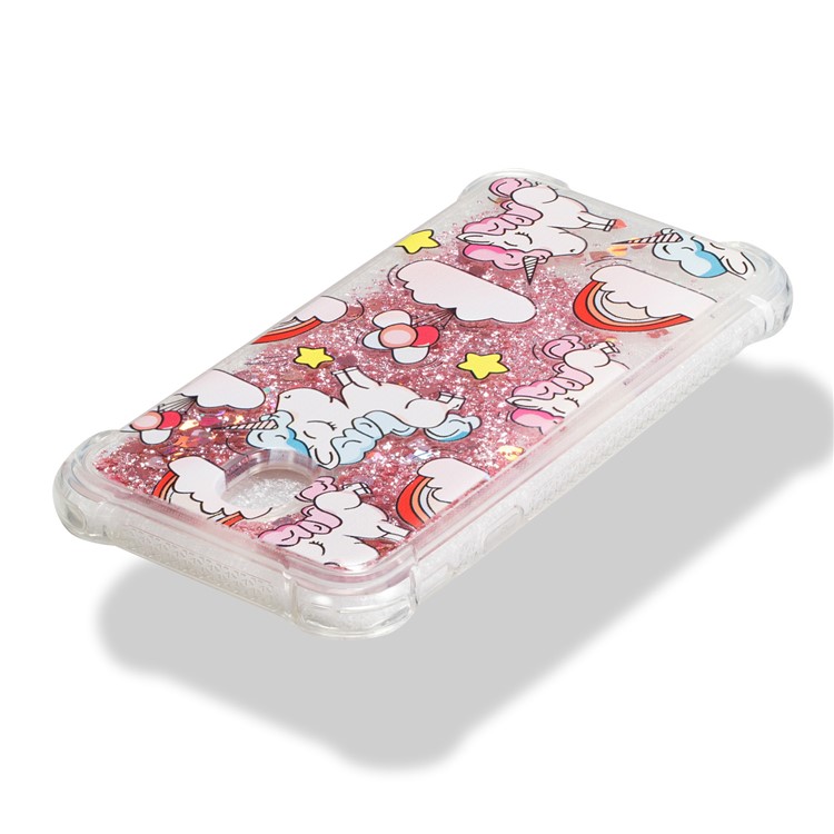 Liquid Glitter Powder Quicksand Shockproof TPU Case for Samsung Galaxy J7 (2017) EU Version / J7 Pro (2017) - Cute Unicorns-5