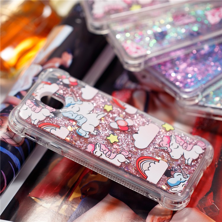 Liquid Glitter Powder Quicksand Shockproof TPU Case for Samsung Galaxy J7 (2017) EU Version / J7 Pro (2017) - Cute Unicorns-7