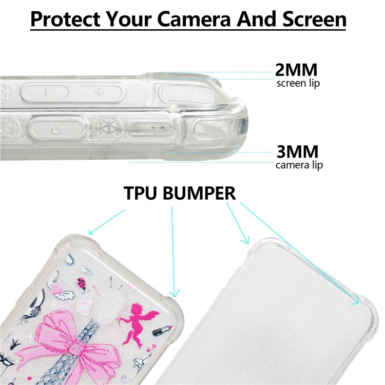 Liquid Glitter Powder Quicksand Shockproof TPU Back Case for Samsung Galaxy J7 (2017) EU Version / J7 Pro (2017) - Eiffel Tower with Bow-knot-7
