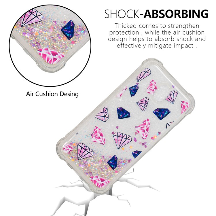 Dynamic Glitter Powder Quicksand Shockproof TPU Gel Cover for Samsung Galaxy J7 (2017) EU Version / J7 Pro (2017) - Diamonds-2