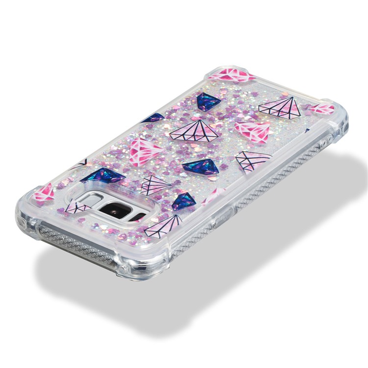 Liquid Glitter Powder Quicksand Shockproof TPU Back Case for Samsung Galaxy S8 G950 - Diamonds-3