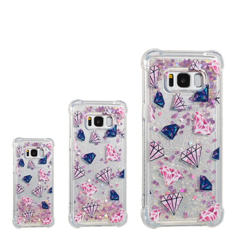Liquid Glitter Powder Quicksand Shockproof TPU Back Case for Samsung Galaxy S8 G950 - Diamonds-4