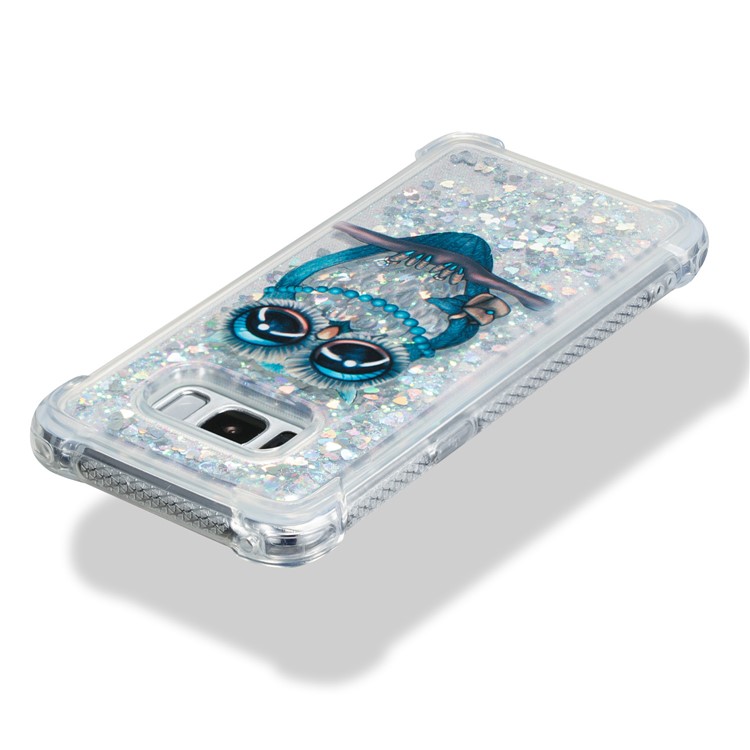 Liquid Glitter Powder Quicksand Shockproof TPU Back Shell for Samsung Galaxy S8 G950 - Elegant Owl-3