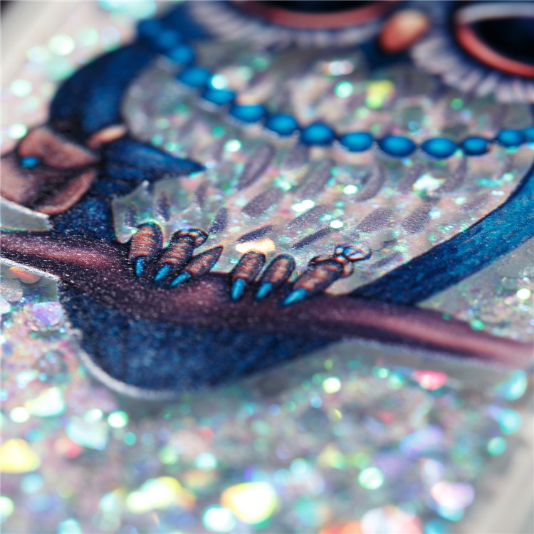 Liquid Glitter Powder Quicksand Shockproof TPU Back Shell for Samsung Galaxy S8 G950 - Elegant Owl-6