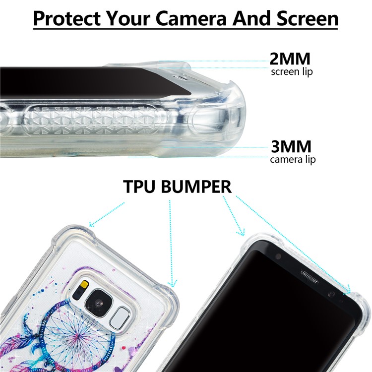 Liquid Glitter Powder Quicksand Shockproof TPU Back Mobile Phone Case for Samsung Galaxy S8 G950 - Dream Catcher-2